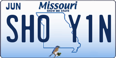 MO license plate SH0Y1N