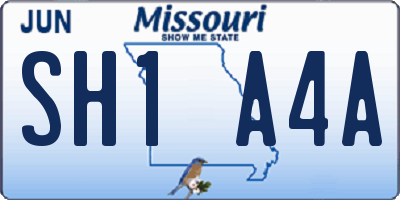MO license plate SH1A4A