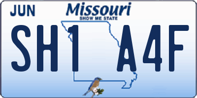 MO license plate SH1A4F