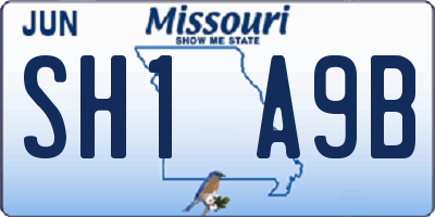 MO license plate SH1A9B