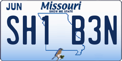 MO license plate SH1B3N