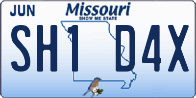 MO license plate SH1D4X