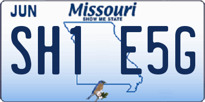 MO license plate SH1E5G