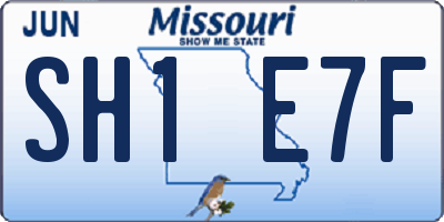 MO license plate SH1E7F