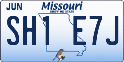 MO license plate SH1E7J