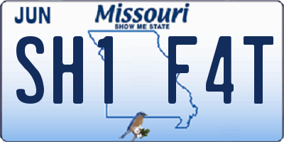 MO license plate SH1F4T