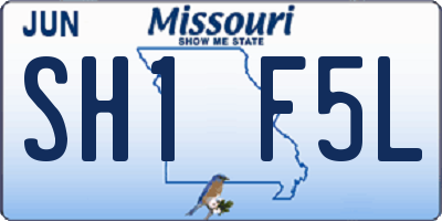 MO license plate SH1F5L