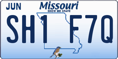 MO license plate SH1F7Q