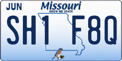 MO license plate SH1F8Q
