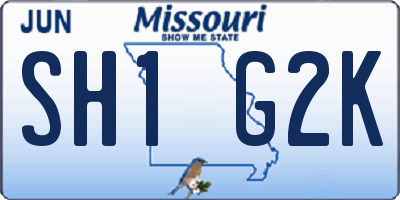 MO license plate SH1G2K