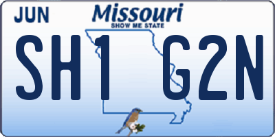 MO license plate SH1G2N