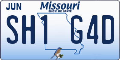 MO license plate SH1G4D