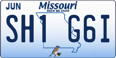MO license plate SH1G6I