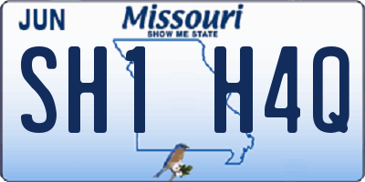 MO license plate SH1H4Q