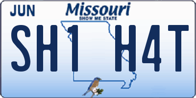 MO license plate SH1H4T