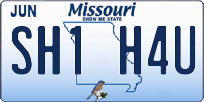 MO license plate SH1H4U