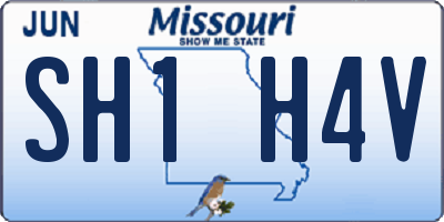 MO license plate SH1H4V