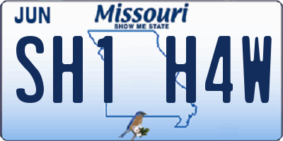 MO license plate SH1H4W