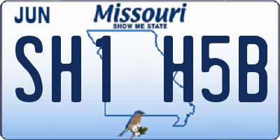 MO license plate SH1H5B