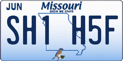 MO license plate SH1H5F