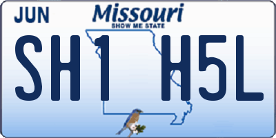 MO license plate SH1H5L