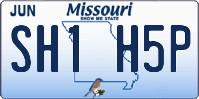MO license plate SH1H5P