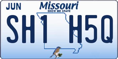 MO license plate SH1H5Q