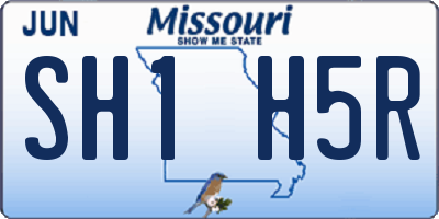 MO license plate SH1H5R