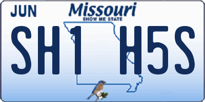 MO license plate SH1H5S