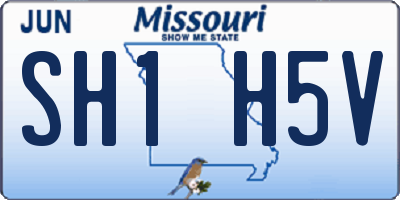 MO license plate SH1H5V