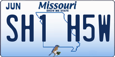 MO license plate SH1H5W