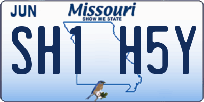 MO license plate SH1H5Y