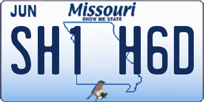 MO license plate SH1H6D