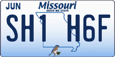 MO license plate SH1H6F