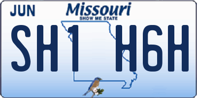 MO license plate SH1H6H