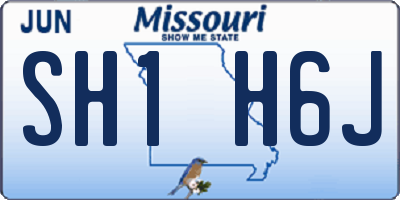MO license plate SH1H6J