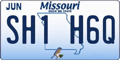 MO license plate SH1H6Q