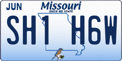 MO license plate SH1H6W