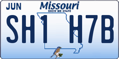 MO license plate SH1H7B