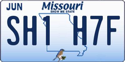 MO license plate SH1H7F