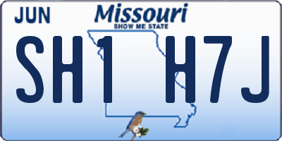 MO license plate SH1H7J