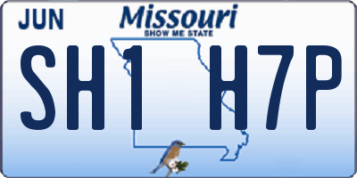 MO license plate SH1H7P