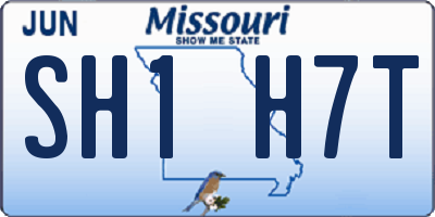 MO license plate SH1H7T