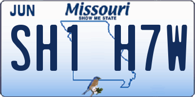 MO license plate SH1H7W