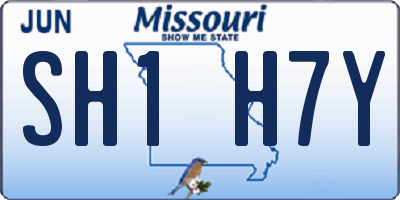 MO license plate SH1H7Y