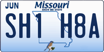 MO license plate SH1H8A