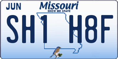 MO license plate SH1H8F