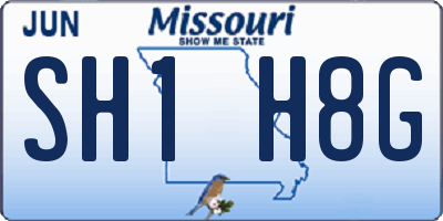 MO license plate SH1H8G