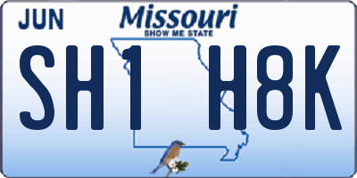 MO license plate SH1H8K
