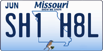 MO license plate SH1H8L